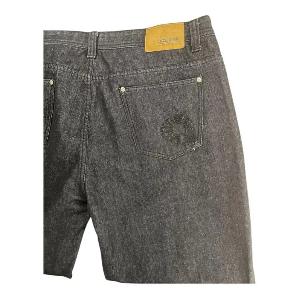 Akademiks Jeans Mens 44x30.6 Black Straight Leg 5-Pockets Casual Zipper Closure - Picture 9 of 11